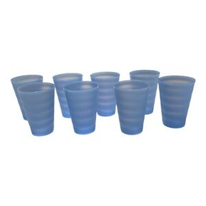 Tupperware Set Of 8 Blue 16 0z. / 500 mL Tumblers